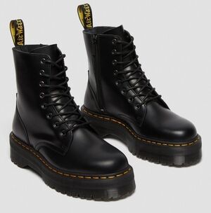 Dr. Martens Jadon Black Leather Lace-Up Platform Boots
